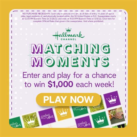 hallmark matching moments sweepstakes|It's Spring Fling fun with a chance to .